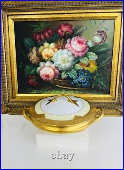 Rare Vnt Limoges France gold-encrusted China For 10 with Royal China gold stamp