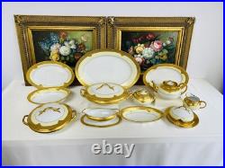 Rare Vnt Limoges France gold-encrusted China For 10 with Royal China gold stamp