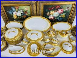 Rare Vnt Limoges France gold-encrusted China For 10 with Royal China gold stamp
