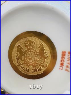 Rare Vnt Limoges France gold-encrusted China For 10 with Royal China gold stamp