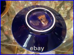 Rare antique limoges cobalt blue & full gold espresso demitasse 1cup and 1saucer