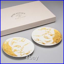 Real gold leaf Dinnerware Set of 2 Round Dinner Plates Dish Japan Handmade