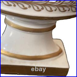 Regency Gold Gilded Reticulated Compote Made In Spain Oval Porcelain China