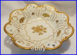 Reichenbach Germany 1003-P Fine China Reticulated Centerpiece Bowl Gold Floral