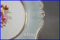Ridgway Pattern 3055 Gloucester Shape Hand Painted Flowers Grey & Gold Plate A