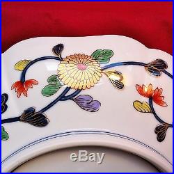 Rimpa Ko-imari Arita Fine China Japan Porcelain Large Platter Floral Blue Gold