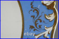 Rockingham Violet Flowers Blue & Gold Rococo Scrollwork 9 3/8 Inch Plate