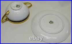 Rosenthal Bavaria 10 Bouillon Cup/Bowl & 12 Saucers 1915 Cobalt Embellished Gold