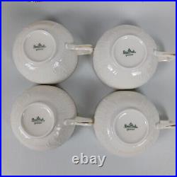 Rosenthal China Gold Rim Sansoucci Set Of 4 Cups And Saucers Porcelain Embossed