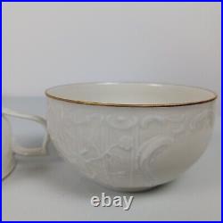 Rosenthal China Gold Rim Sansoucci Set Of 4 Cups And Saucers Porcelain Embossed