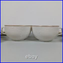 Rosenthal China Gold Rim Sansoucci Set Of 4 Cups And Saucers Porcelain Embossed