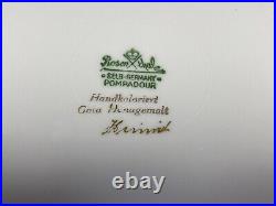 Rosenthal Pompadour LILY Handpainted Black Matte Gold Trim Platter 13 1/2