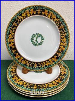 Rosenthal VERSACE China GOLD IVY Dinner Plates Set of 4