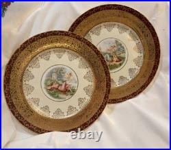 Royal China Collector Plates Set of 10 Porcelain 22 Karat Gold Trim Decorative