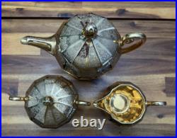 Royal China Limoges French Hand Painted 24k Gold Encrusted Tea Serving Set, EUC