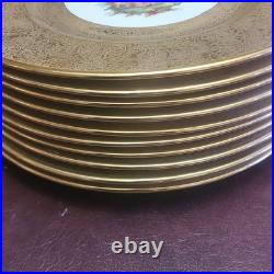 Royal China Set of 10 22k Gold Encrusted Charger Plates Courting Couple 10.25in Royal China Set of 10 22k Gold Encrusted Charger Plates Courting Couple 10.25in
