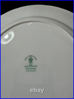 Royal Crown Derby England Kendal Celadon Floral Vine Embossed 9 Plate Set Of 12