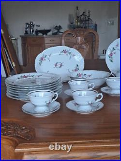 Royal Kent Poland Porcelain China Bavarian Rose 31 Piece Formal Dining Set