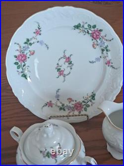 Royal Kent Poland Porcelain China Bavarian Rose 31 Piece Formal Dining Set
