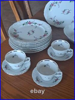 Royal Kent Poland Porcelain China Bavarian Rose 31 Piece Formal Dining Set