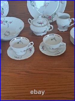 Royal Kent Poland Porcelain China Bavarian Rose 31 Piece Formal Dining Set