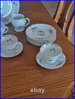 Royal Kent Poland Porcelain China Bavarian Rose 31 Piece Formal Dining Set