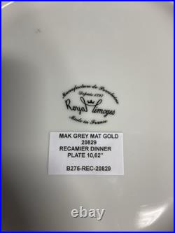 Royal Limoges Mak Grey Gold Dinner Plate NEW without Box Royal Limoges Mak Grey Gold Dinner Plate NEW without Box