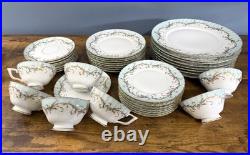 Royal Tettau Duchess Blue Green 39 Pc China Set Germany 1794 8 Place Settings