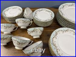 Royal Tettau Duchess Blue Green 39 Pc China Set Germany 1794 8 Place Settings