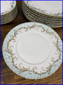 Royal Tettau Duchess Blue Green 39 Pc China Set Germany 1794 8 Place Settings