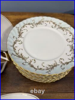 Royal Tettau Duchess Blue Green 39 Pc China Set Germany 1794 8 Place Settings