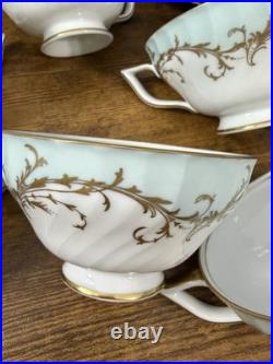 Royal Tettau Duchess Blue Green 39 Pc China Set Germany 1794 8 Place Settings