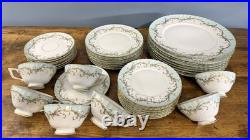 Royal Tettau Duchess Blue Green 39 Pc China Set Germany 1794 8 Place Settings