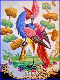 Royal Vienna Austria 9.75 Dinner Plate Gold Encrusted Exotic Bird Ovington Bros