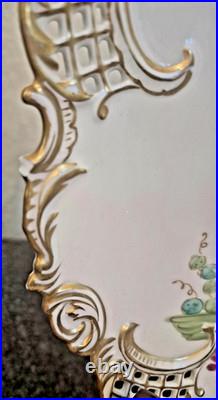 Royal Vienna Austria 9.75 Dinner Plate Gold Encrusted Exotic Bird Ovington Bros