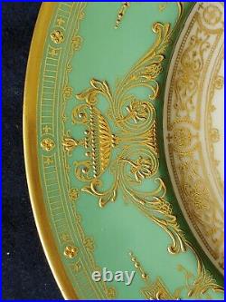 Royal Worcester Cabinet Plate Hand Painted Orchids Heavy Gold Vintage Antique
