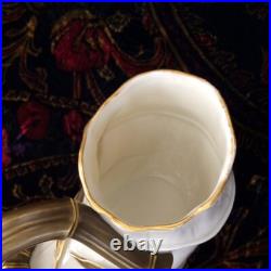 Royal Worcester Eng Porcelain Gold Bamboo Handle Vase Antique 1884 Double Ended