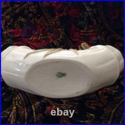 Royal Worcester Eng Porcelain Gold Bamboo Handle Vase Antique 1884 Double Ended