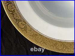 Royal Worcester Gold Encrusted C-1393 8 Rimmed Soup Bowls Set Of 6 EUC