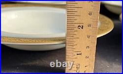 Royal Worcester Gold Encrusted C-1393 8 Rimmed Soup Bowls Set Of 6 EUC