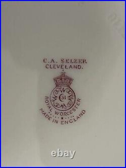 Royal Worcester Gold Encrusted Cream Rim 6 Dinner Plates C2645 RARE ca 1925