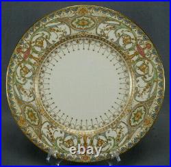 Royal Worcester Neoclassical Multi Color Floral Scrolls Gold 10 1/2 Inch Plate