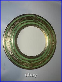 Royal Worcester gold plate and green enamel porcelain fine china 10 plate mg21