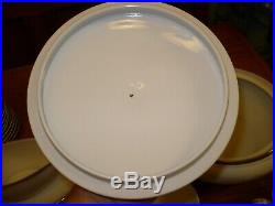Royalton China Co Translucent Porcelain 91 Piece Set White W Gold Trim