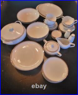 Royalton China Company 45 Piece Translucent Porcelain Double Gold Rim Fine