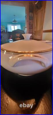 Royalton China Company 45 Piece Translucent Porcelain Double Gold Rim Fine