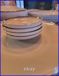 Royalton China Company 45 Piece Translucent Porcelain Double Gold Rim Fine