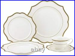 Royalty Porcelain 20 Pc'Goldie' Luxury Gold Dinner Set, Premium Bone China