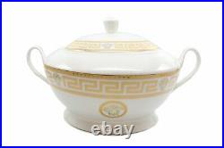 Royalty Porcelain 57-pc Dinner Set, Greek Key Medusa 24K, Bone China (Gold)