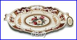 Royalty Porcelain Serving Tray, Vintage Floral Design, 24K Gold Bone China